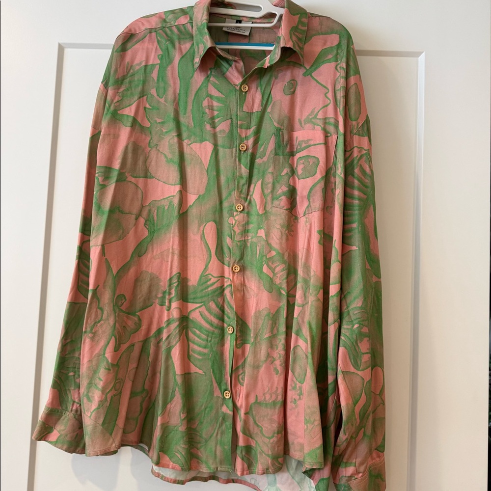 🌿 Tropical Button-Down Blouse 🌿 XL